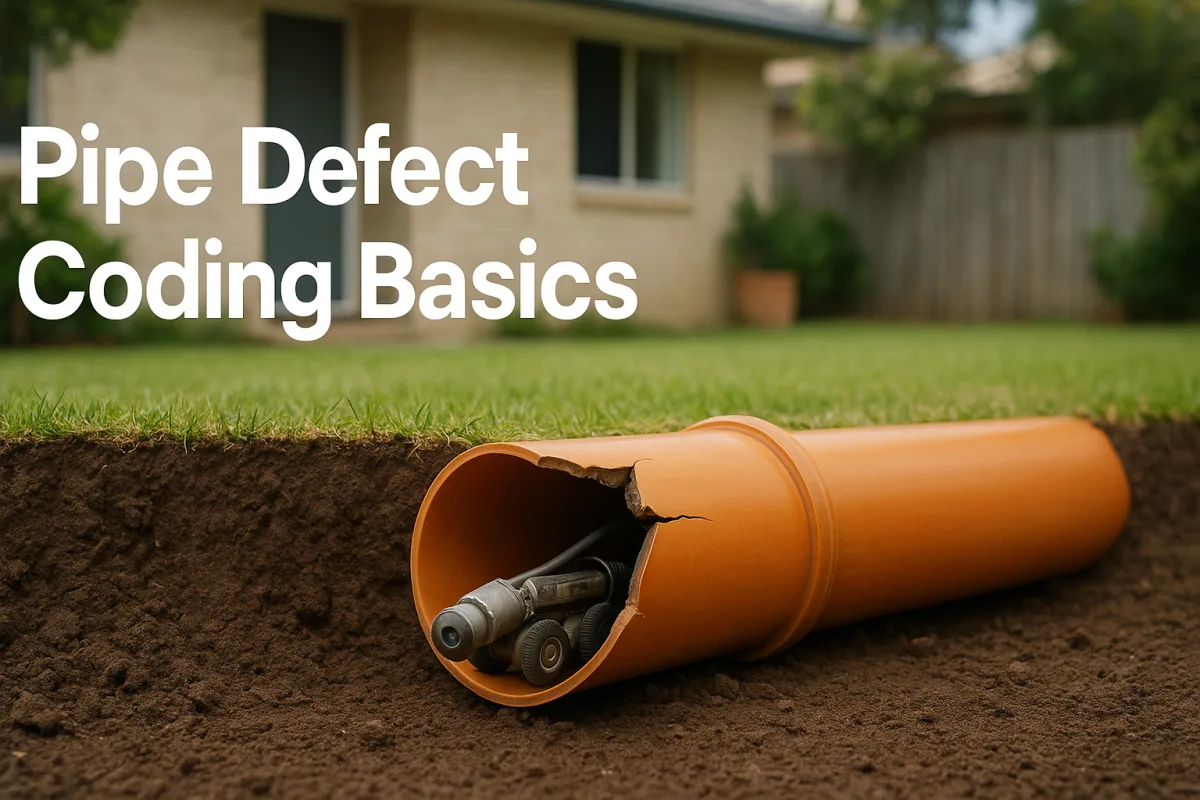 Cross-sectional view of underground PVC drain in Brisbane.