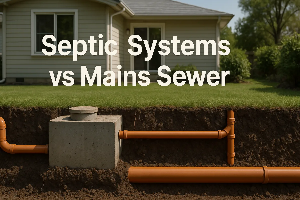Cross-sectional view of underground PVC drain in a Brisbane home.