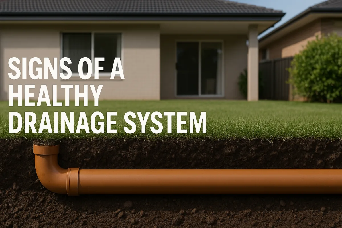 Cross-sectional view of a healthy underground PVC drain in a Brisbane home.