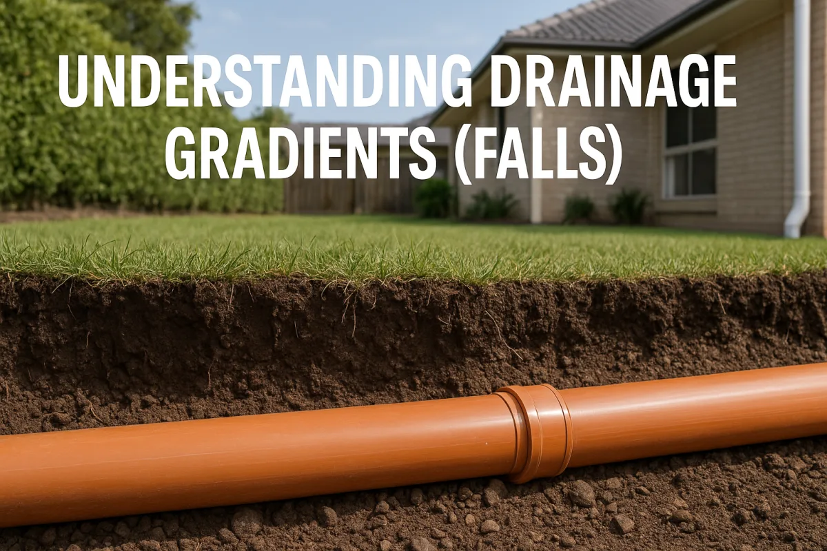 Cross-sectional view of an underground PVC drain in a Brisbane home.