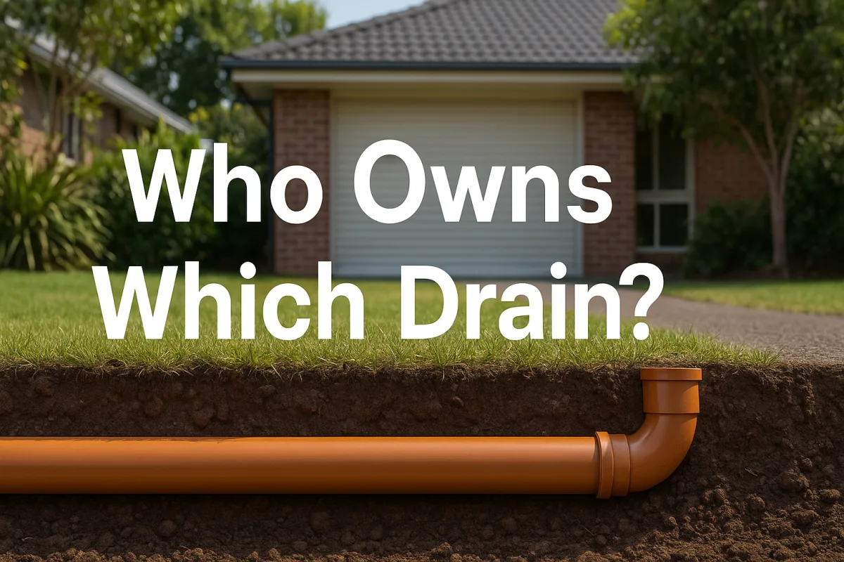 Cross-sectional view of underground PVC drain in a Brisbane home.